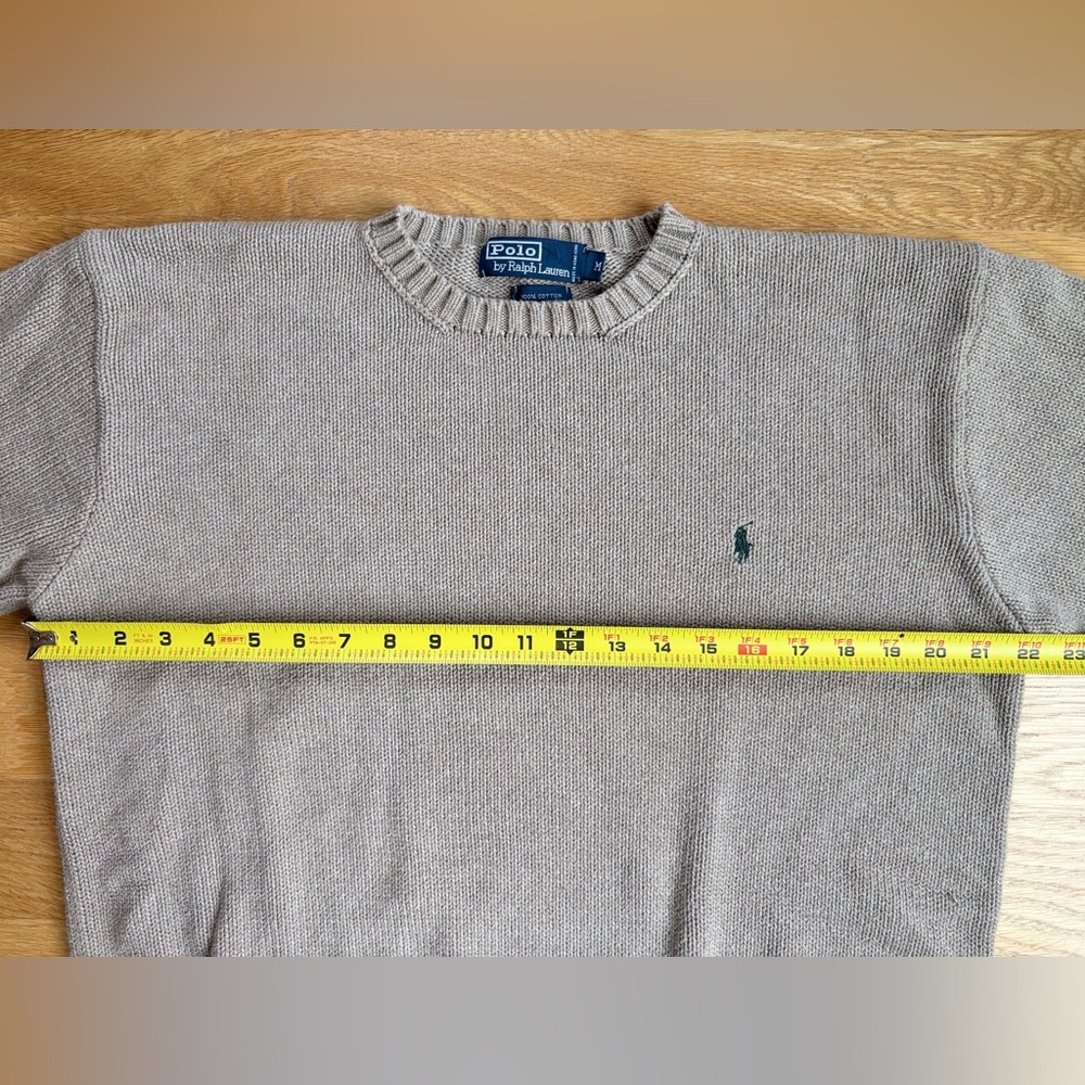 Vintage Polo Ralph Lauren Sweater, Medium Oatmeal Beige Knit, 100% Cotton. - Picture 5 of 8